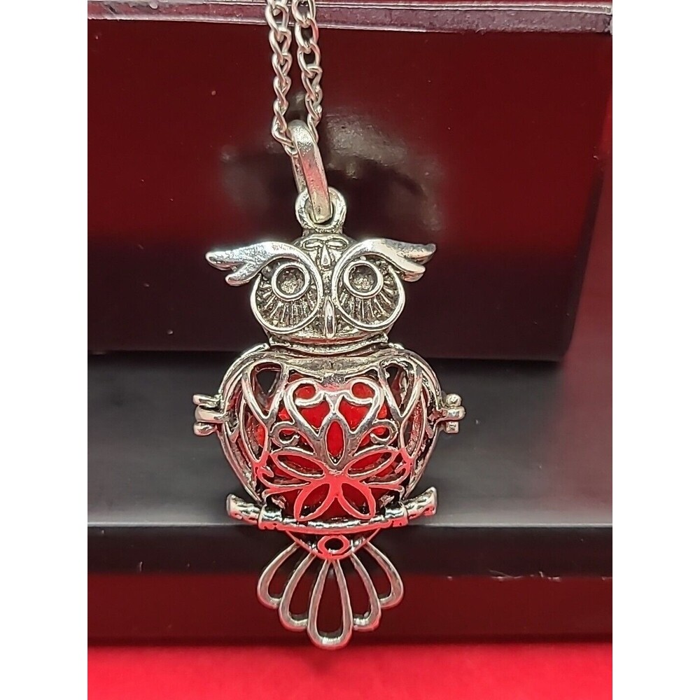 Owl Lava Stone Aromatherapy Essential Oil Beads Diffuser Necklace By Maromalife